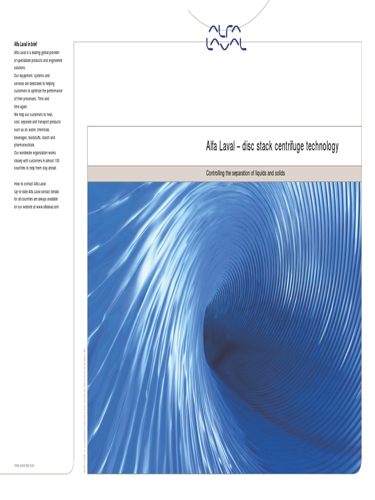 Alfa Laval Disc Stack Centrifuge Techonology | PDF | Centrifuge | Solid