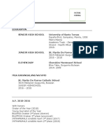 CV Sample Format