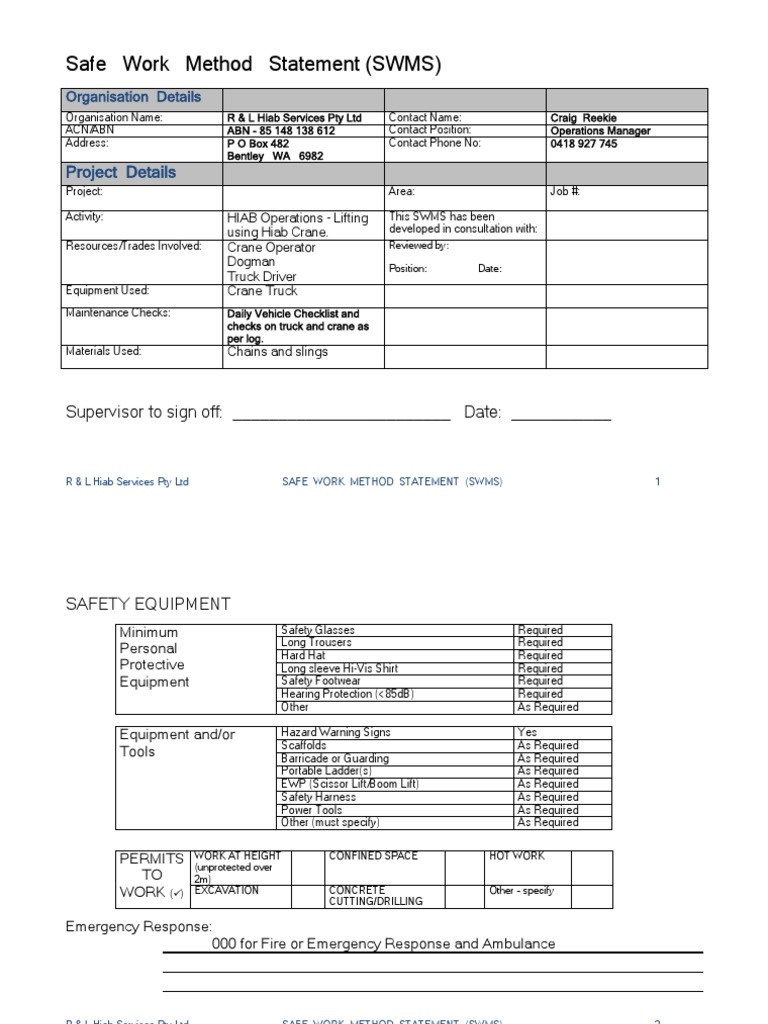 Pick Carry Cranes Risk Assessment 2 PDF Dangerous Goods