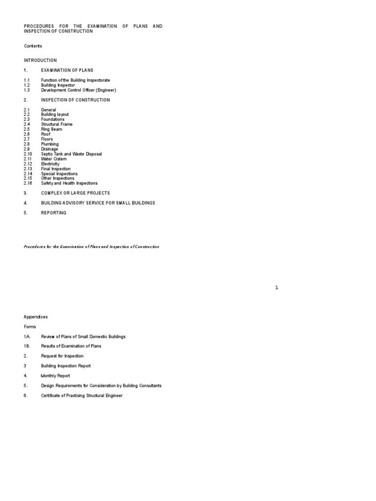 Building Plan Examination Procedures | PDF | Framing (Construction ...