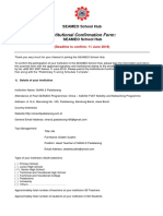 Institutional Confirmation Form:: SEAMEO School Hub