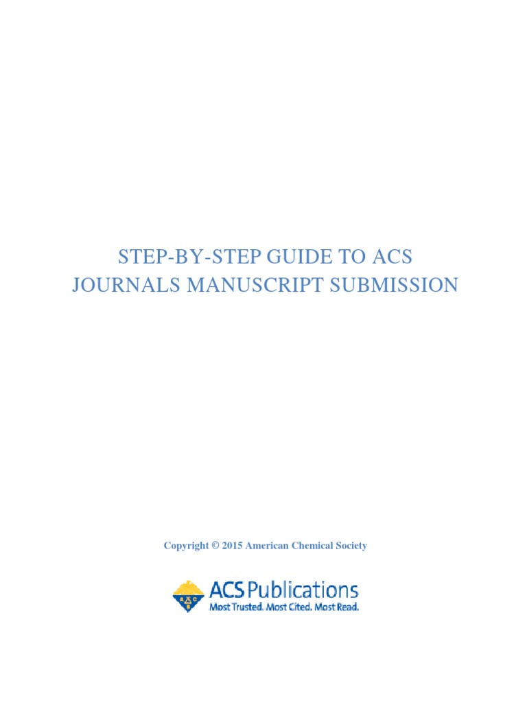 Acs StepBystep Guide To Manuscript Submission PDF Academic