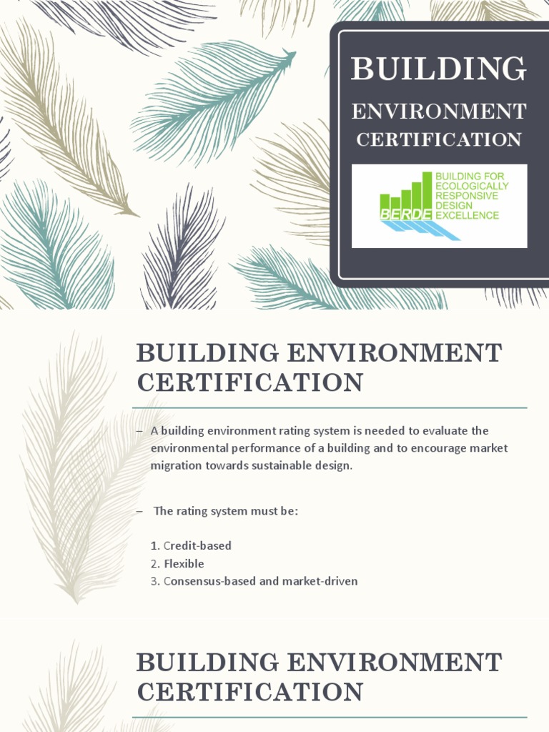 Environmental Certification For Apartment Renovation