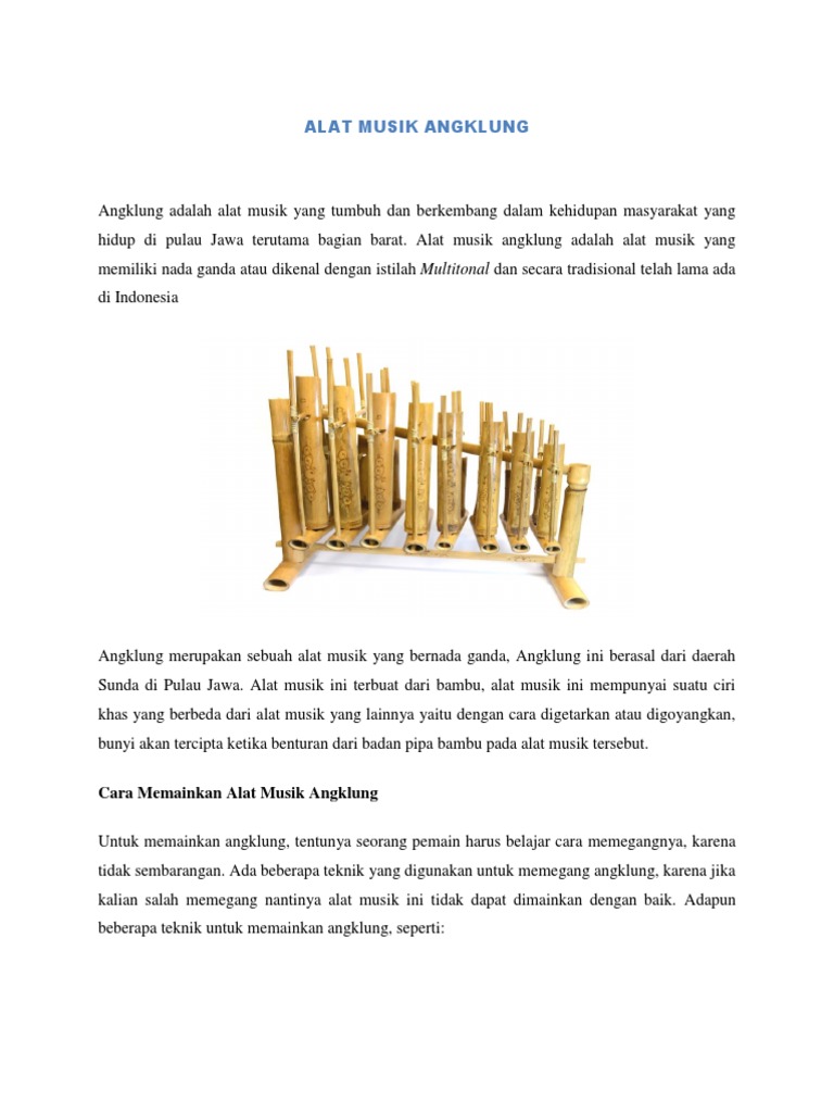 Cara Memainkan Alat Musik Angklung