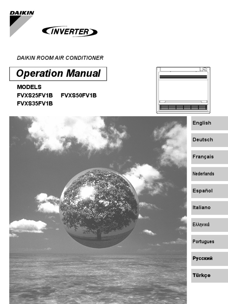 Operation Manual: Models Fvxs25Fv1B Fvxs50Fv1B Fvxs35Fv1B | PDF | Hvac ...