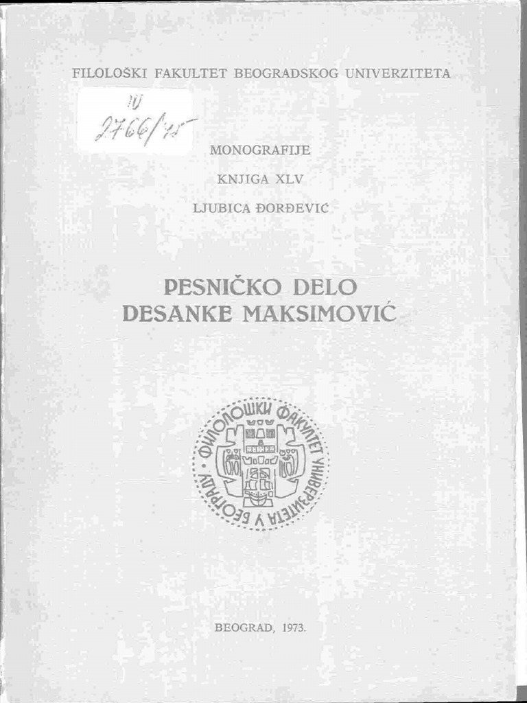 P e S N I C K o D e L o Desđ Nke Maksimoviä PDF PDF
