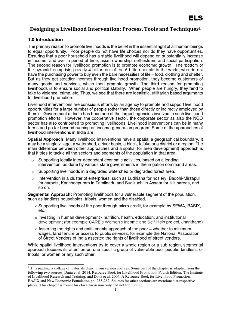 Designing Effective Livelihood Interventions | PDF | Economics | Business