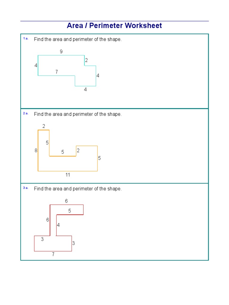 1117 Find Area Perimeter Rectangular Shapes PDF | PDF