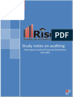 Study Notes On Auditing: Planning An Audit of Financial Statements (ISA-300)
