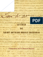 LETTRES DE SAINT ANTOINE-MARIE ZACCARIA Traduction Du P. Gérard Daeren