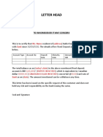 Bank Letter For Fixed Deposit - Sample