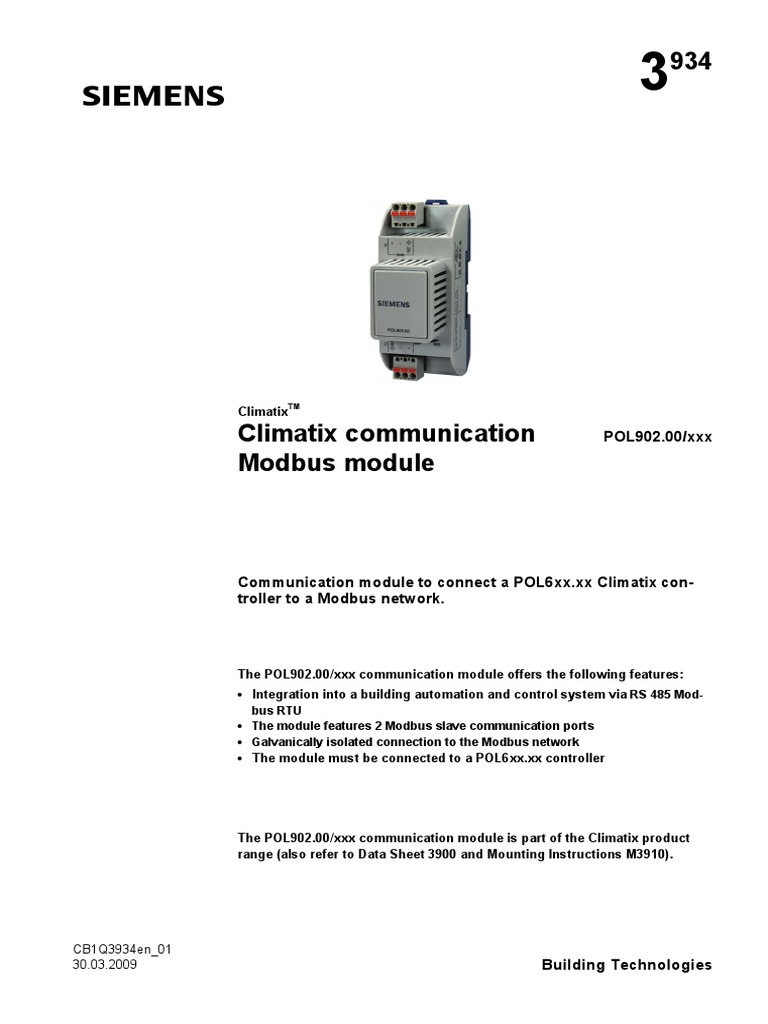 023 POL902.00 CB1Q3934en 01 ModBus | PDF | Electrical Engineering ...