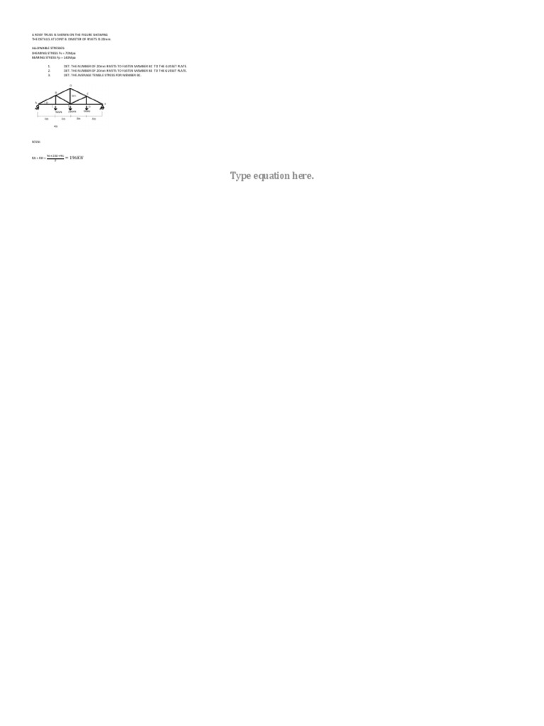Roof Truss Rivet Calculation Guide | PDF