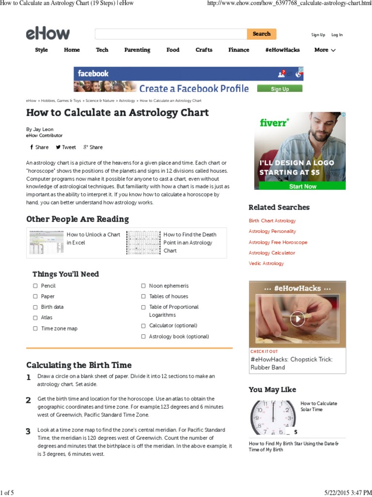 How To Calculate An Astrology Chart 19 Steps EHow PDF PDF Horoscope