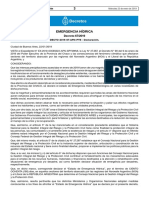 Declaración de La Emergencia Hídrica en El NOA y Litoral