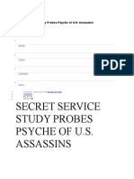 Secret Service Study Probes Psyche of U.S. Assassins