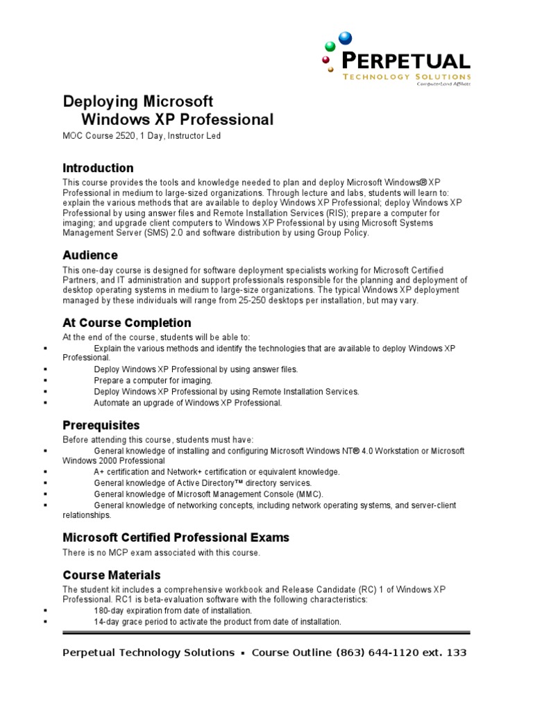 Deploying Windows XP | PDF | Group Policy | Microsoft Windows
