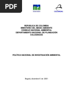 Politica Nacional de Investigacion Ambiental