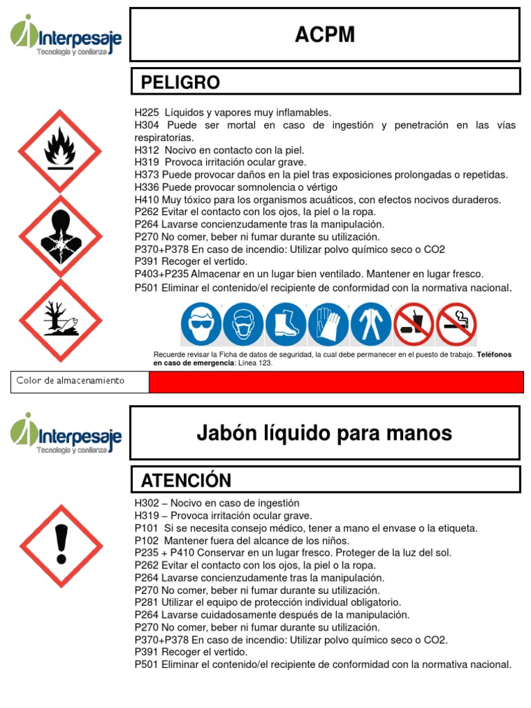 Color y Seguridad del ACPM | PDF | Jabón | Especialidades Medicas