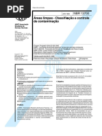NBR 13700 - Areas Limpas - Classificacao E Controle de Conta