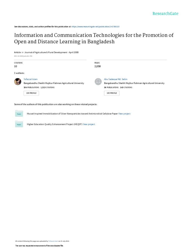 Information and Communication Technologies For The PDF | PDF ...