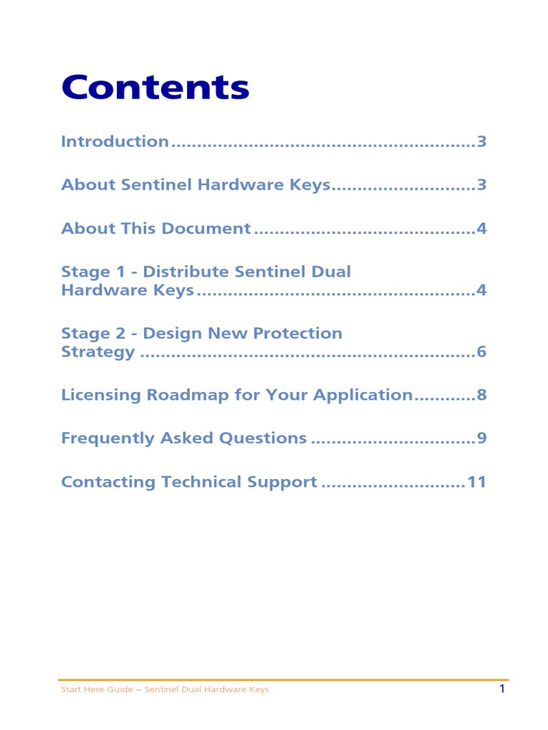 Start Here Guide Sentinel Dual Hardware Keys Download Free PDF