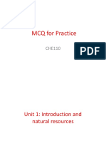 CHE110 Practice MCQ Problems With Answer