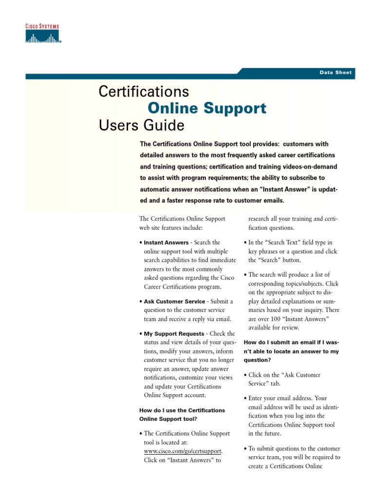 Online Support Users Guide | PDF | Question | Cyberspace