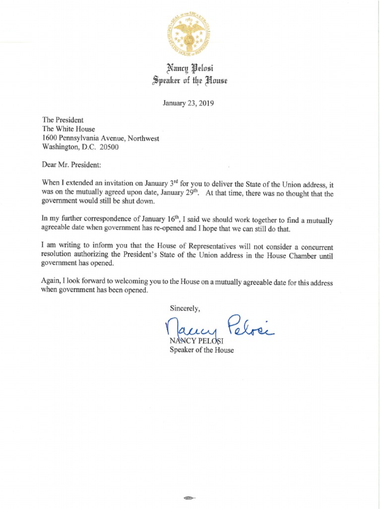 State of The Union Letter | PDF