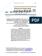 Creencias de Género de Las y Los Adolescentes en Torno A La Prevención Del Embarazo No Deseado.