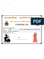 Halloween Certificate 2