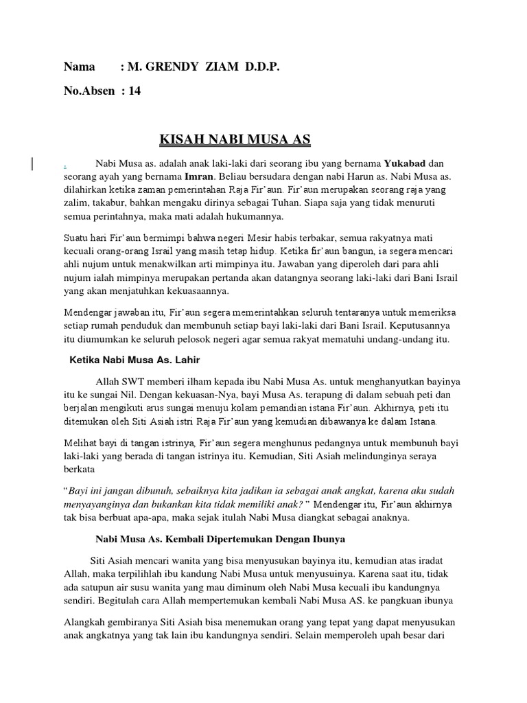 Nabi Musa As Pdf