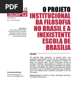 O projeto institucional da filosofia no Brasil e a inexistente Escola de Brasília