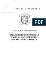 Reglamento Interno de La Facultad de Ingenieria Region Coatzacoalcos