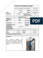 Ficha Técnica de Maquinaria y Equipos