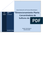 Dimensionamiento Planta Concentradora de Sulfuros de Cobre PDF