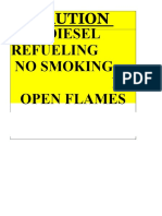 Caution Diesel Refueling No Smoking NO Open Flames