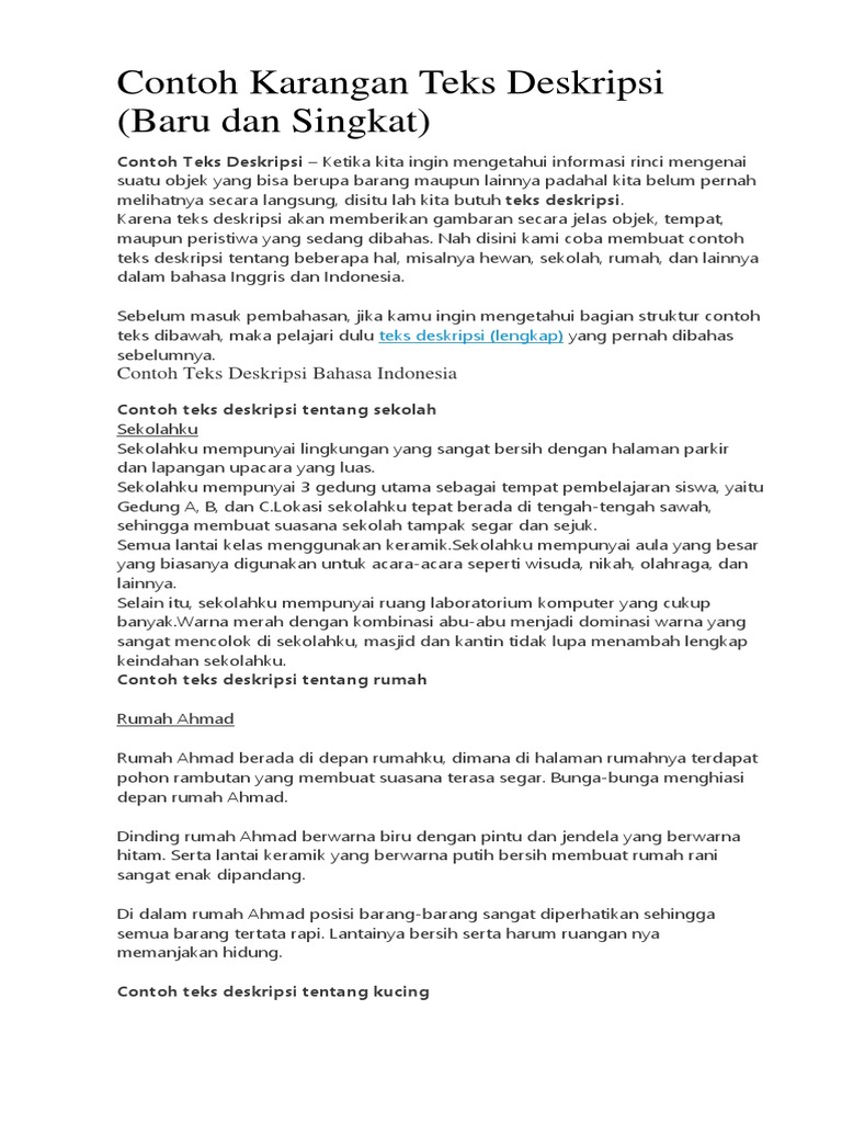 Contoh Teks Deskripsi Bahasa Inggris Tentang Rumah