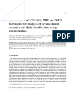 Combination of ICP-OES, XRF and XRD Techniques For Analysis of Several Dental Ceramics and Their Identification Using Chemometrics