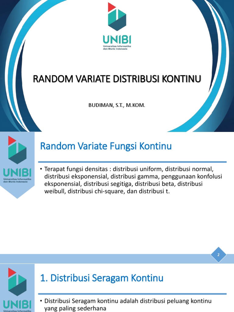 Distribusi Variate Kontinu dan Contohnya | PDF