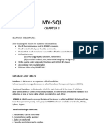 My-Sql: Learning Objectives