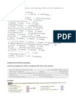 Complete The Text With The Words Given.: Workmates, Unemployed, On Strike, Was Employed, Staff, Fired, Worker, Employer