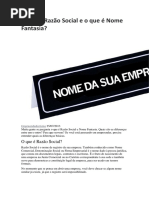 O Que é Razão Social e o Que é Nome Fantasia