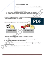 Matemática 5º Ano Problemas 1 - N. Racionais - Prof - Mónica Pinto