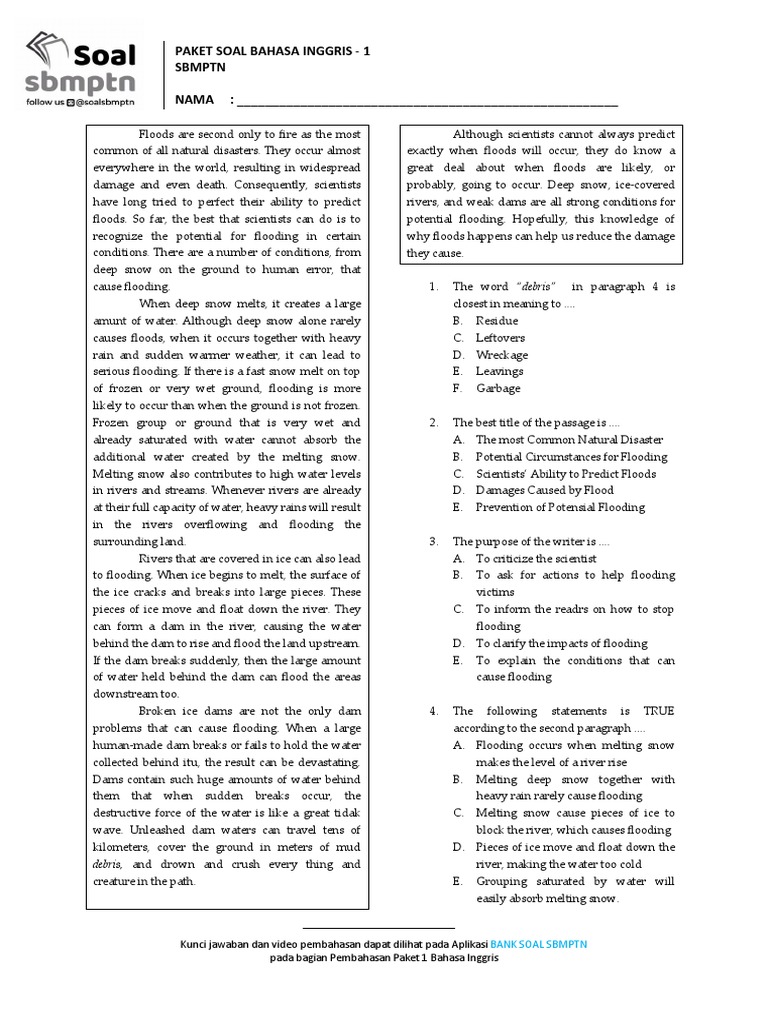 Bahasa Inggris 1 Flood Deforestation