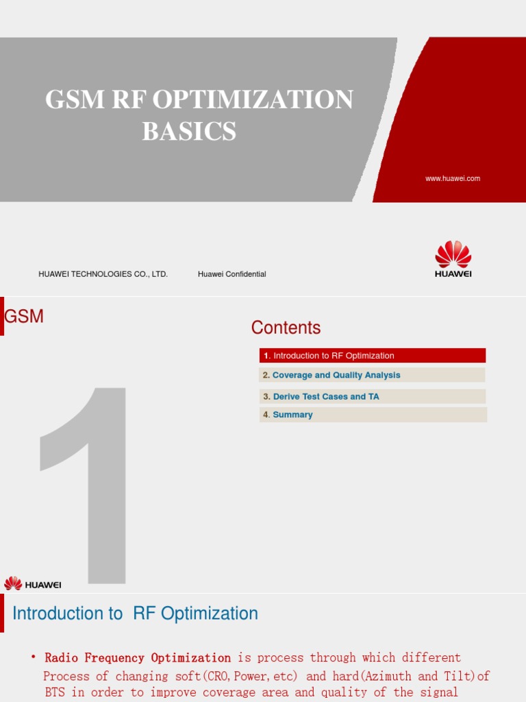 GSM RF Optimization Basics Guide | PDF | Gsm | Mathematical Optimization