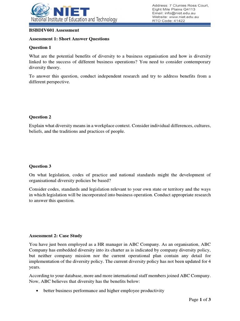 Diversity case study examples image