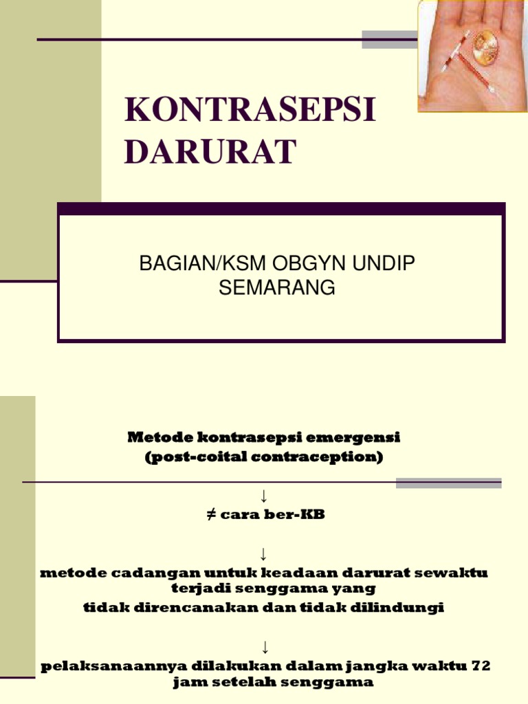 Panduan Kontrasepsi Darurat Efektif | PDF
