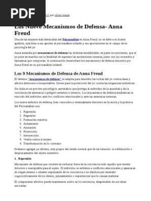 Mecanismos De Defensa El Yo Y Los Mecanismos De Defensa. Anna Freud