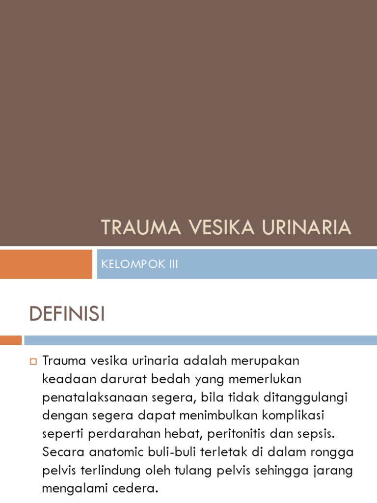 Trauma Vesika Urinaria Power Point | PDF
